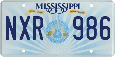MS license plate NXR986