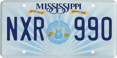 MS license plate NXR990