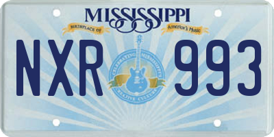 MS license plate NXR993