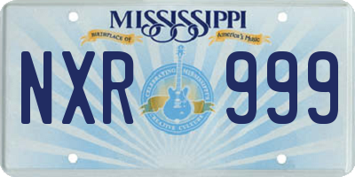 MS license plate NXR999