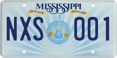 MS license plate NXS001