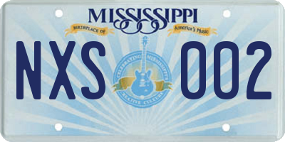 MS license plate NXS002