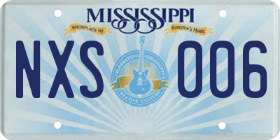 MS license plate NXS006
