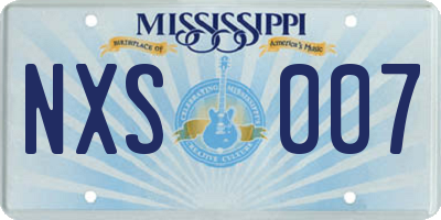 MS license plate NXS007