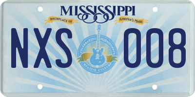 MS license plate NXS008