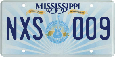 MS license plate NXS009