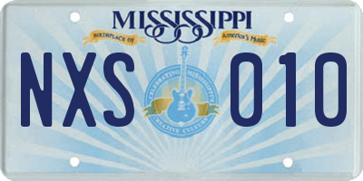 MS license plate NXS010