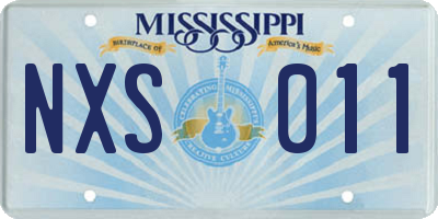 MS license plate NXS011