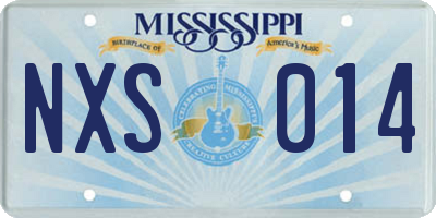 MS license plate NXS014