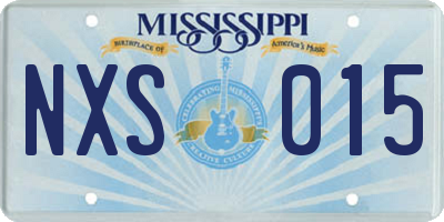 MS license plate NXS015