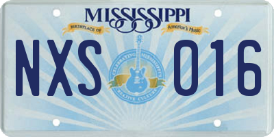 MS license plate NXS016
