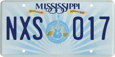 MS license plate NXS017