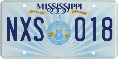 MS license plate NXS018