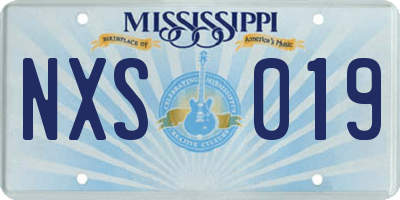 MS license plate NXS019