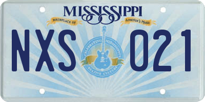 MS license plate NXS021