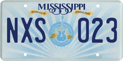 MS license plate NXS023