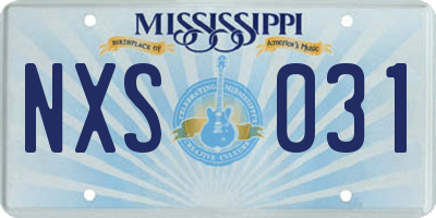MS license plate NXS031