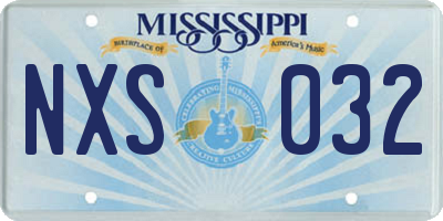 MS license plate NXS032