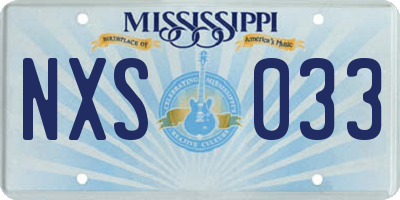 MS license plate NXS033