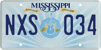 MS license plate NXS034