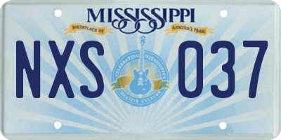 MS license plate NXS037