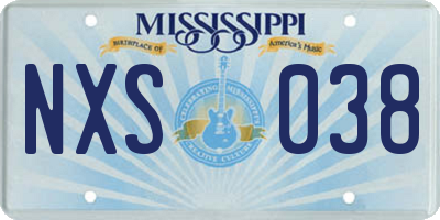 MS license plate NXS038