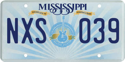 MS license plate NXS039