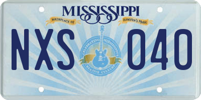 MS license plate NXS040