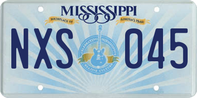 MS license plate NXS045