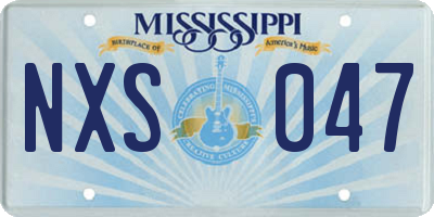 MS license plate NXS047