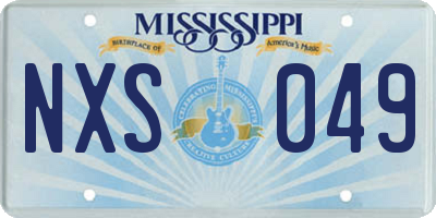 MS license plate NXS049