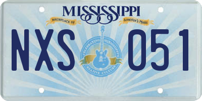 MS license plate NXS051
