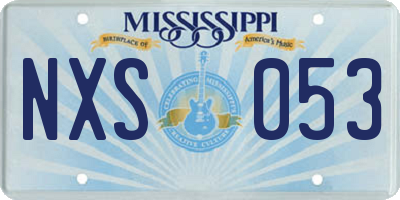 MS license plate NXS053