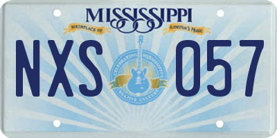 MS license plate NXS057