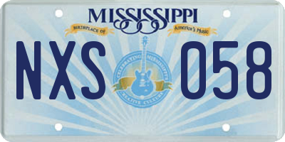 MS license plate NXS058