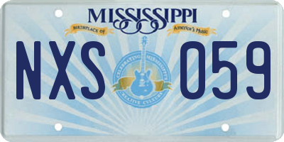 MS license plate NXS059