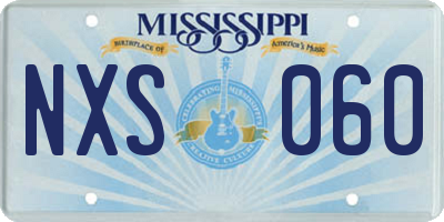 MS license plate NXS060