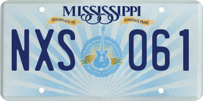 MS license plate NXS061