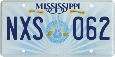 MS license plate NXS062