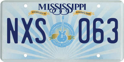 MS license plate NXS063