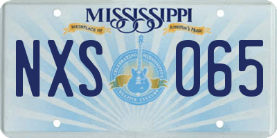 MS license plate NXS065