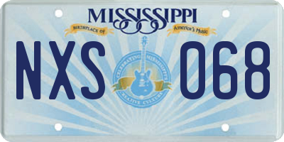 MS license plate NXS068