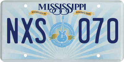 MS license plate NXS070