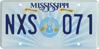 MS license plate NXS071