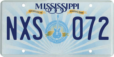 MS license plate NXS072