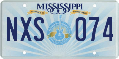 MS license plate NXS074