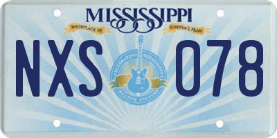 MS license plate NXS078