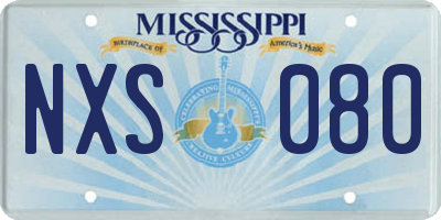 MS license plate NXS080