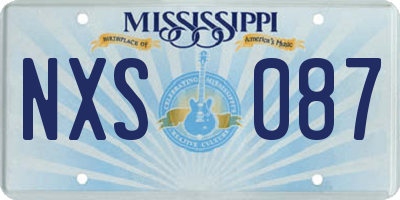 MS license plate NXS087
