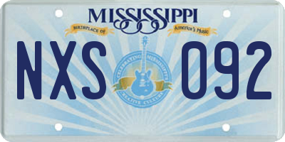 MS license plate NXS092